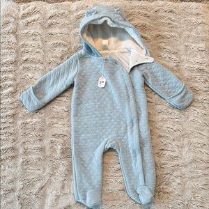 Carter's Light Blue Quilted Footie